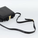 Salvatore Ferragamo Vala Shoulder Bag Leather Black Gold Auth gh2205A-7