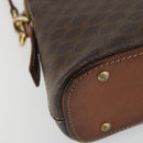 CELINE Macadam Canvas Hand Bag PVC Leather 2way Brown Gold Auth gh2206-17