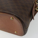 CELINE Macadam Canvas Hand Bag PVC Leather 2way Brown Gold Auth gh2206-18
