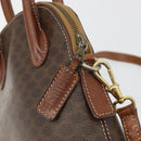 CELINE Macadam Canvas Hand Bag PVC Leather 2way Brown Gold Auth gh2206-10