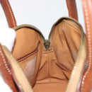 CELINE Macadam Canvas Hand Bag PVC Leather 2way Brown Gold Auth gh2206-21