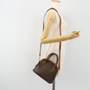 CELINE Macadam Canvas Hand Bag PVC Leather 2way Brown Gold Auth gh2206-24