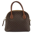 CELINE Macadam Canvas Hand Bag PVC Leather 2way Brown Gold Auth gh2206-13