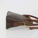 CELINE Macadam Canvas Hand Bag PVC Leather 2way Brown Gold Auth gh2206-4