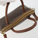 CELINE Macadam Canvas Hand Bag PVC Leather 2way Brown Gold Auth gh2206-7