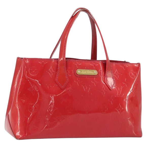 LOUIS VUITTON Monogram Vernis Wilshire PM Hand Bag Rose Pop M93643 Auth gh2207