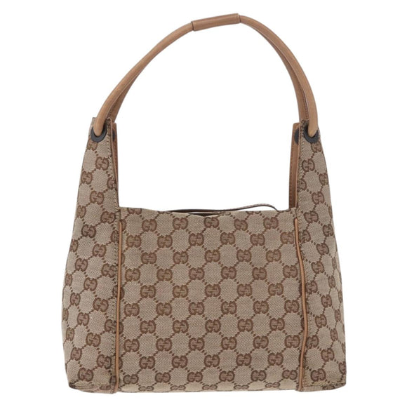 GUCCI GG Canvas Hand Bag Beige 101333 Auth gh2208