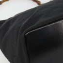 GUCCI Bamboo Hand Bag Canvas Black Silver 000 1956 0531 Auth gh2209A-14