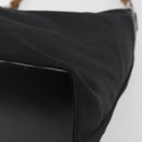GUCCI Bamboo Hand Bag Canvas Black Silver 000 1956 0531 Auth gh2209A-15