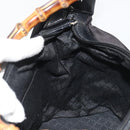 GUCCI Bamboo Hand Bag Canvas Black Silver 000 1956 0531 Auth gh2209A-18