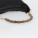 GUCCI Bamboo Hand Bag Canvas Black Silver 000 1956 0531 Auth gh2209A-7