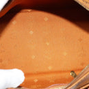 MCM Logogram Vicetos Boston Bag PVC Leather 2way Brown Gold Auth gh221-16