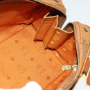 MCM Logogram Vicetos Boston Bag PVC Leather 2way Brown Gold Auth gh221-17