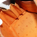 MCM Logogram Vicetos Boston Bag PVC Leather 2way Brown Gold Auth gh221-18