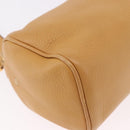 PRADA Chain Shoulder Bag Leather Beige Gold Auth gh2210A-16
