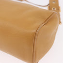 PRADA Chain Shoulder Bag Leather Beige Gold Auth gh2210A-17