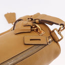 PRADA Chain Shoulder Bag Leather Beige Gold Auth gh2210A-18