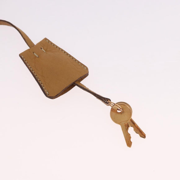 PRADA Chain Shoulder Bag Leather Beige Gold Auth gh2210A