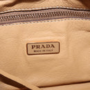 PRADA Chain Shoulder Bag Leather Beige Gold Auth gh2210A-20