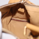 PRADA Chain Shoulder Bag Leather Beige Gold Auth gh2210A-21