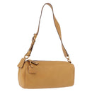 PRADA Chain Shoulder Bag Leather Beige Gold Auth gh2210A-1