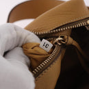 PRADA Chain Shoulder Bag Leather Beige Gold Auth gh2210A-11
