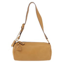 PRADA Chain Shoulder Bag Leather Beige Gold Auth gh2210A-13