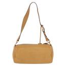 PRADA Chain Shoulder Bag Leather Beige Gold Auth gh2210A-2