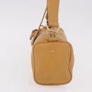 PRADA Chain Shoulder Bag Leather Beige Gold Auth gh2210A-3