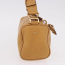 PRADA Chain Shoulder Bag Leather Beige Gold Auth gh2210A-5