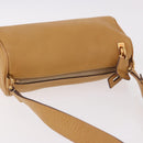 PRADA Chain Shoulder Bag Leather Beige Gold Auth gh2210A-6