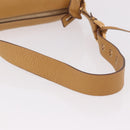 PRADA Chain Shoulder Bag Leather Beige Gold Auth gh2210A-7