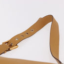 PRADA Chain Shoulder Bag Leather Beige Gold Auth gh2210A-14