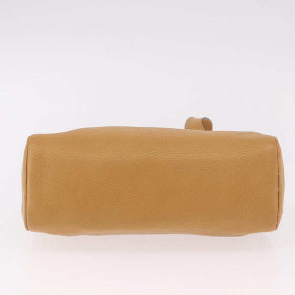 PRADA Chain Shoulder Bag Leather Beige Gold Auth gh2210A