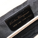 Salvatore Ferragamo Gancini Hand Bag Leather 2way Beige Gold Auth gh2211-12