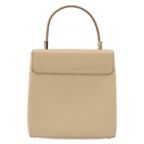 Salvatore Ferragamo Gancini Hand Bag Leather 2way Beige Gold Auth gh2211-2