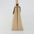 Salvatore Ferragamo Gancini Hand Bag Leather 2way Beige Gold Auth gh2211-3