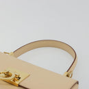 Salvatore Ferragamo Gancini Hand Bag Leather 2way Beige Gold Auth gh2211-14