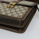 GUCCI GG Supreme Web Sherry Line Shoulder Bag PVC Beige Gold Auth gh2212-9