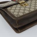 GUCCI GG Supreme Web Sherry Line Shoulder Bag PVC Beige Gold Auth gh2212-14