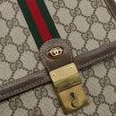 GUCCI GG Supreme Web Sherry Line Shoulder Bag PVC Beige Gold Auth gh2212-17