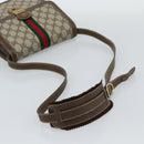 GUCCI GG Supreme Web Sherry Line Shoulder Bag PVC Beige Gold Auth gh2212-7