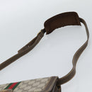 GUCCI GG Supreme Web Sherry Line Shoulder Bag PVC Beige Gold Auth gh2212-8
