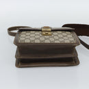 GUCCI GG Supreme Web Sherry Line Shoulder Bag PVC Beige Gold Auth gh2212-5