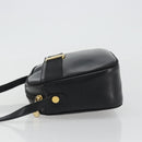 Salvatore Ferragamo Vala Shoulder Bag Leather Black Gold Auth gh2213-4