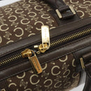 CELINE C Macadam Canvas Boston Bag Brown Gold Auth gh2216A-10