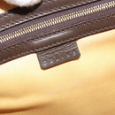 CELINE C Macadam Canvas Boston Bag Brown Gold Auth gh2216A-18