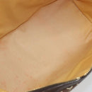 CELINE C Macadam Canvas Boston Bag Brown Gold Auth gh2216A-11