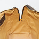 CELINE C Macadam Canvas Boston Bag Brown Gold Auth gh2216A-19