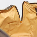 CELINE C Macadam Canvas Boston Bag Brown Gold Auth gh2216A-20